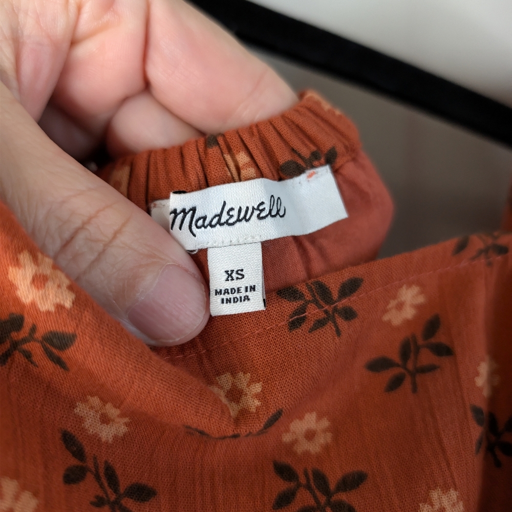 Madewell Ruffle-Strap Tiered Midi Dress In Wild Calendula Block-Print - Picture 2 of 10